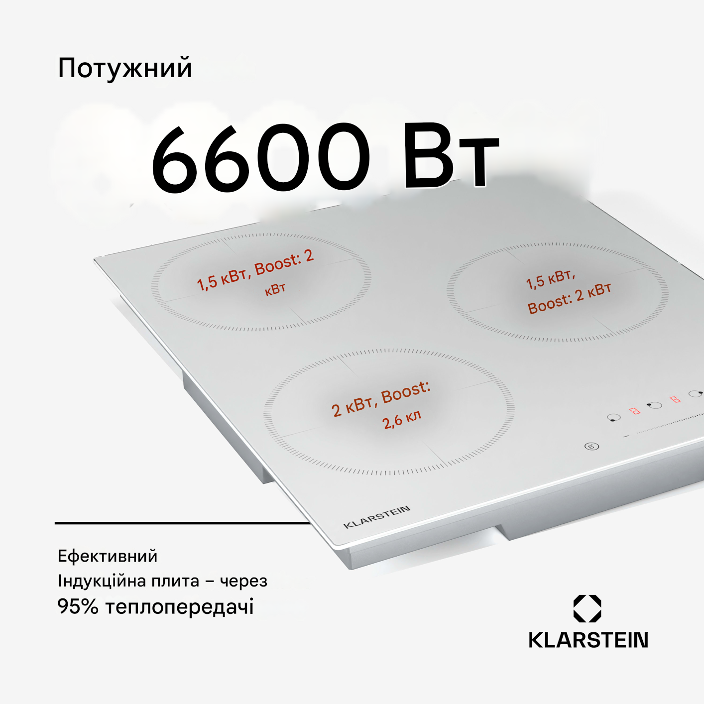 Индукционная плита Delicatessa 45 см 6600 Вт 3 зоны приготовления с таймером (10046343) - фото 2 Индукционная плита Delicatessa 45 см 6600 Вт 3 зоны приготовления с таймером (10046343) - фото 2