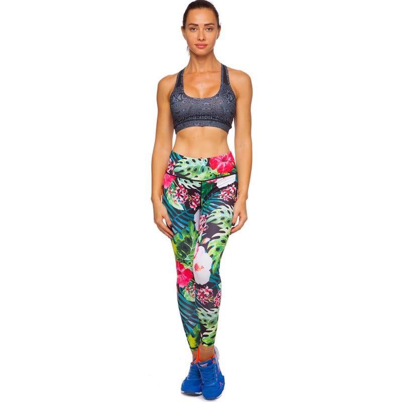 Лосины женские с принтом DOMINO YH104 M Зеленый/Розовый (YH104_M) - фото 5