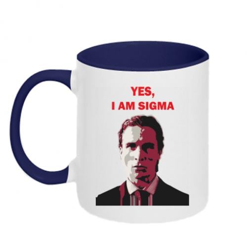 Чашка двухцветная "Yes, I am Sigma" 320 мл Белый с синим (15537565-19-192400)