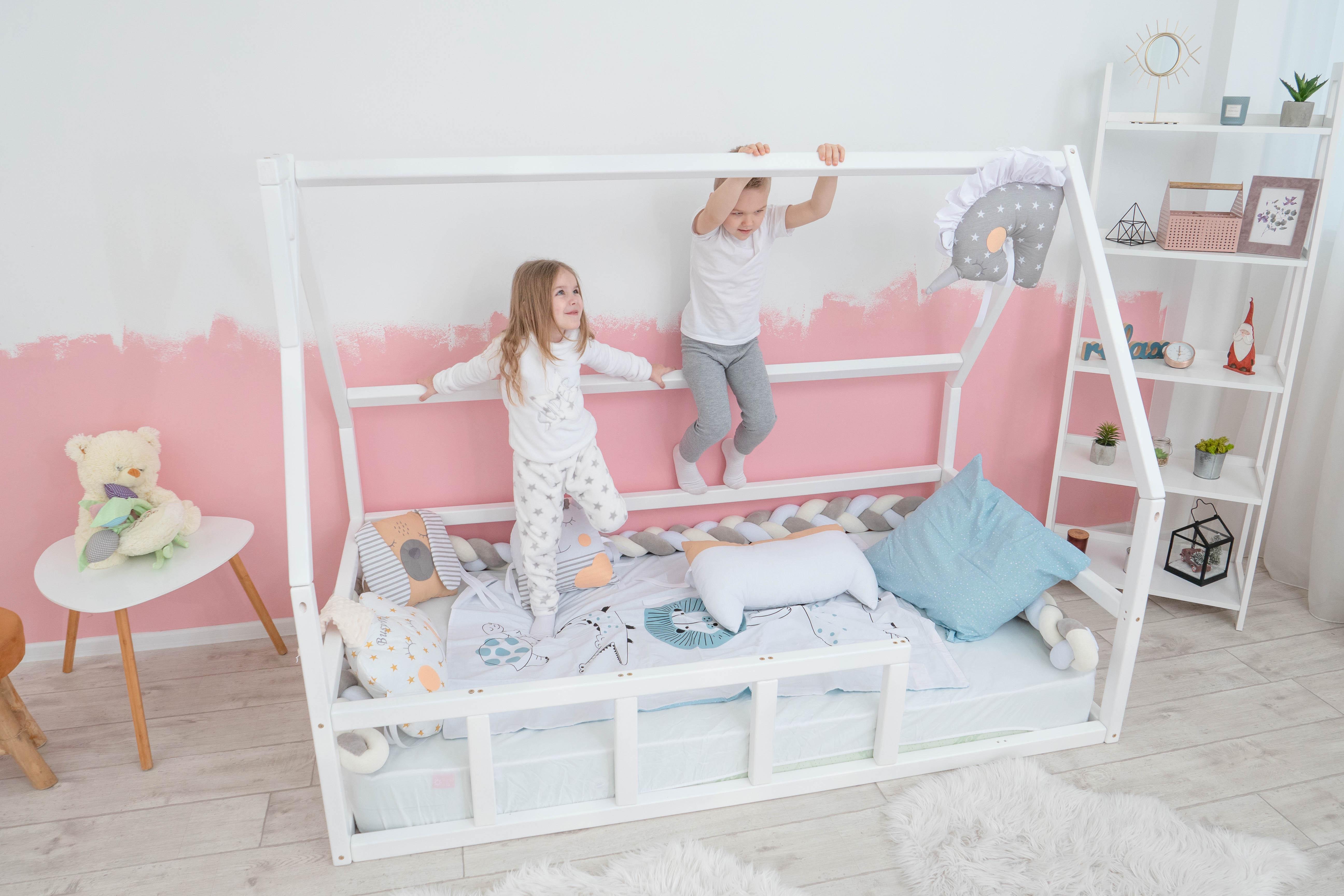 Кровать-домик детская BusyWood Монтессори модель 1 190х80 см Белый (M1FW15)