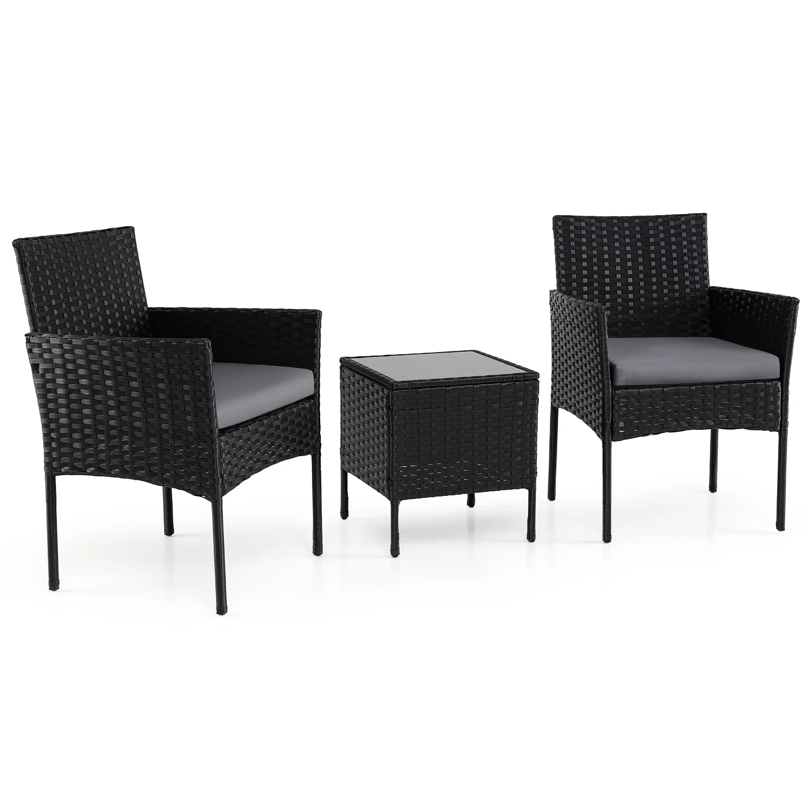 Стол садовый 56x56x81 см Черный (COSTWAY-01717)