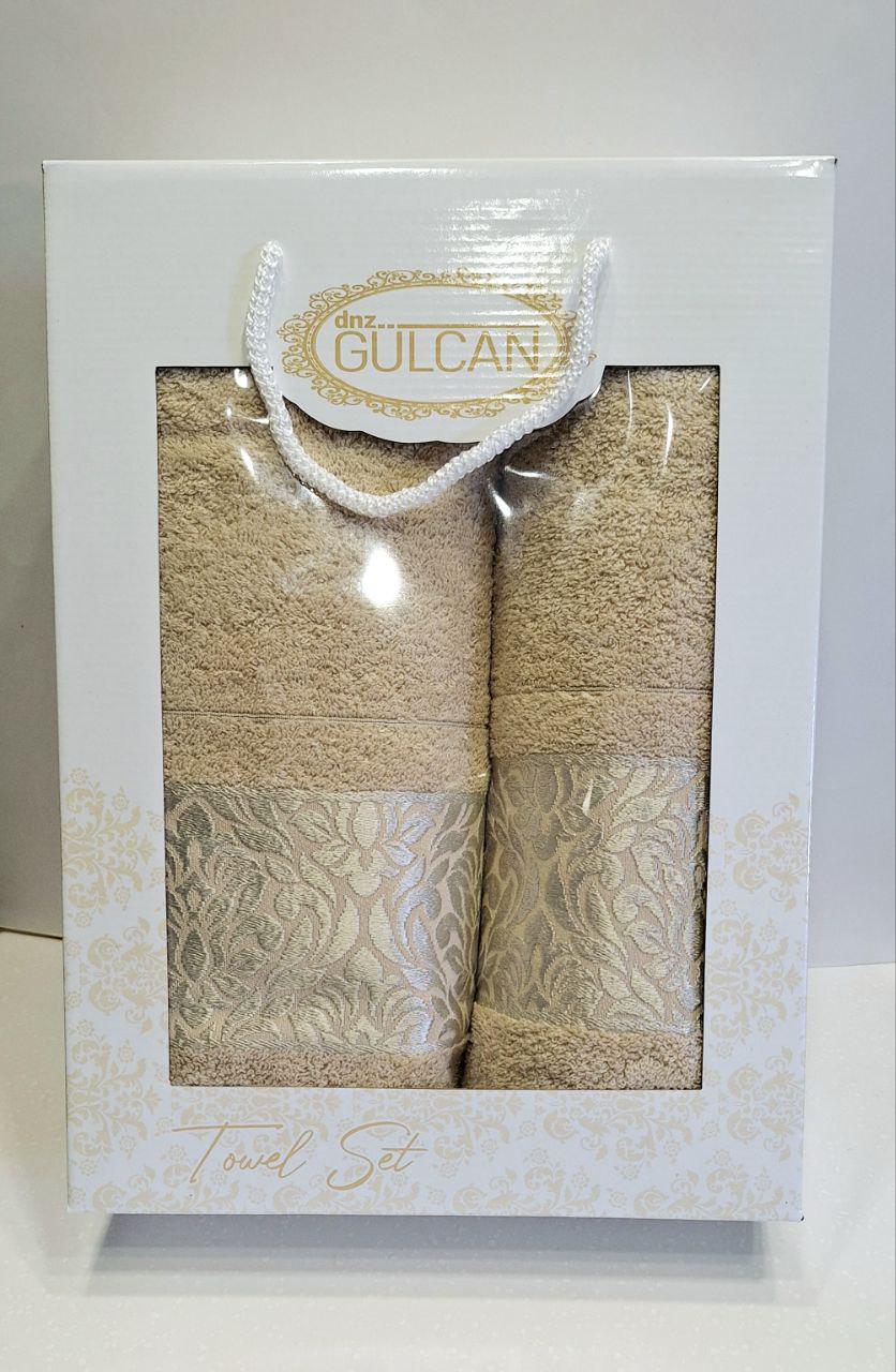 Полотенца подарочные Gulcan Flowers 2 шт. Бежевый (954)