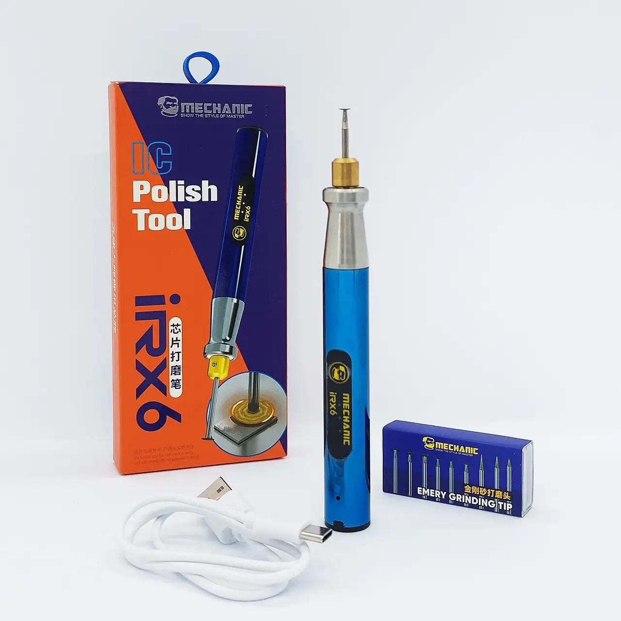 Гравер беспроводной аккумуляторный Mechanic iRX6 с насадками (2612940063)