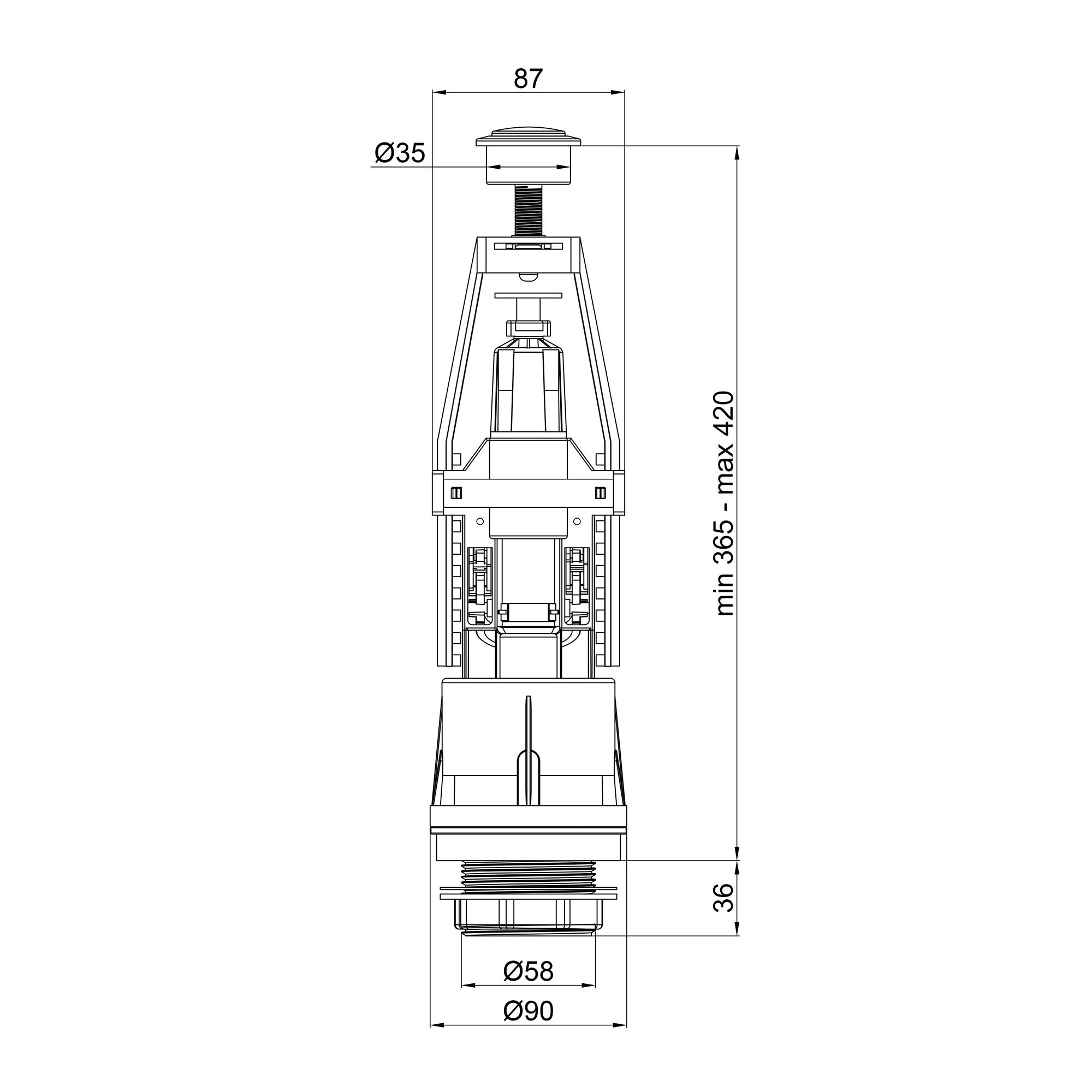 Механизм сливной для унитаза Lidz WHI 60 02 K001 00 - фото 2