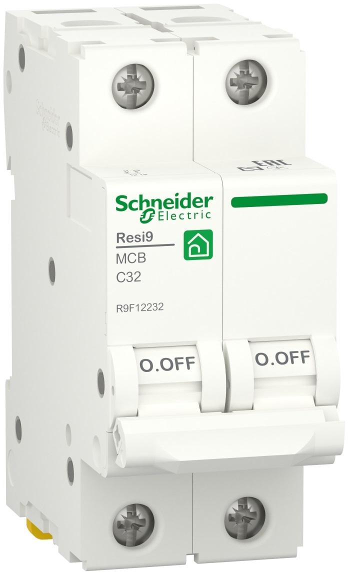 Автоматичний вимикач Schneider Electric 2-п RESI9 6 kA 32A C (R9F12232)