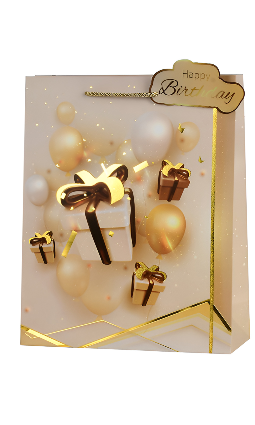 Подарочный пакет Stenson Birthday party №3 26х32х10 см Разноцветный (R33229-M)