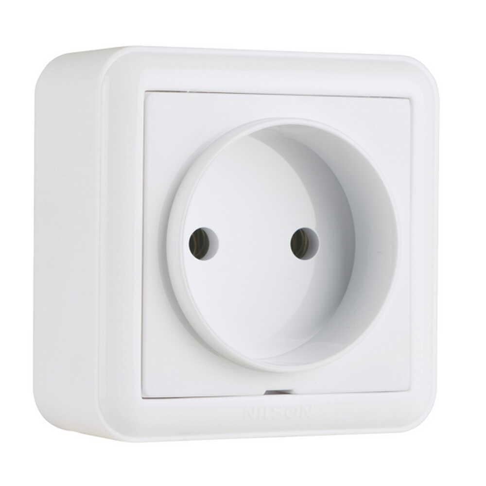 Розетка Nilson Unique одинарная без заземления Белый (28111015)