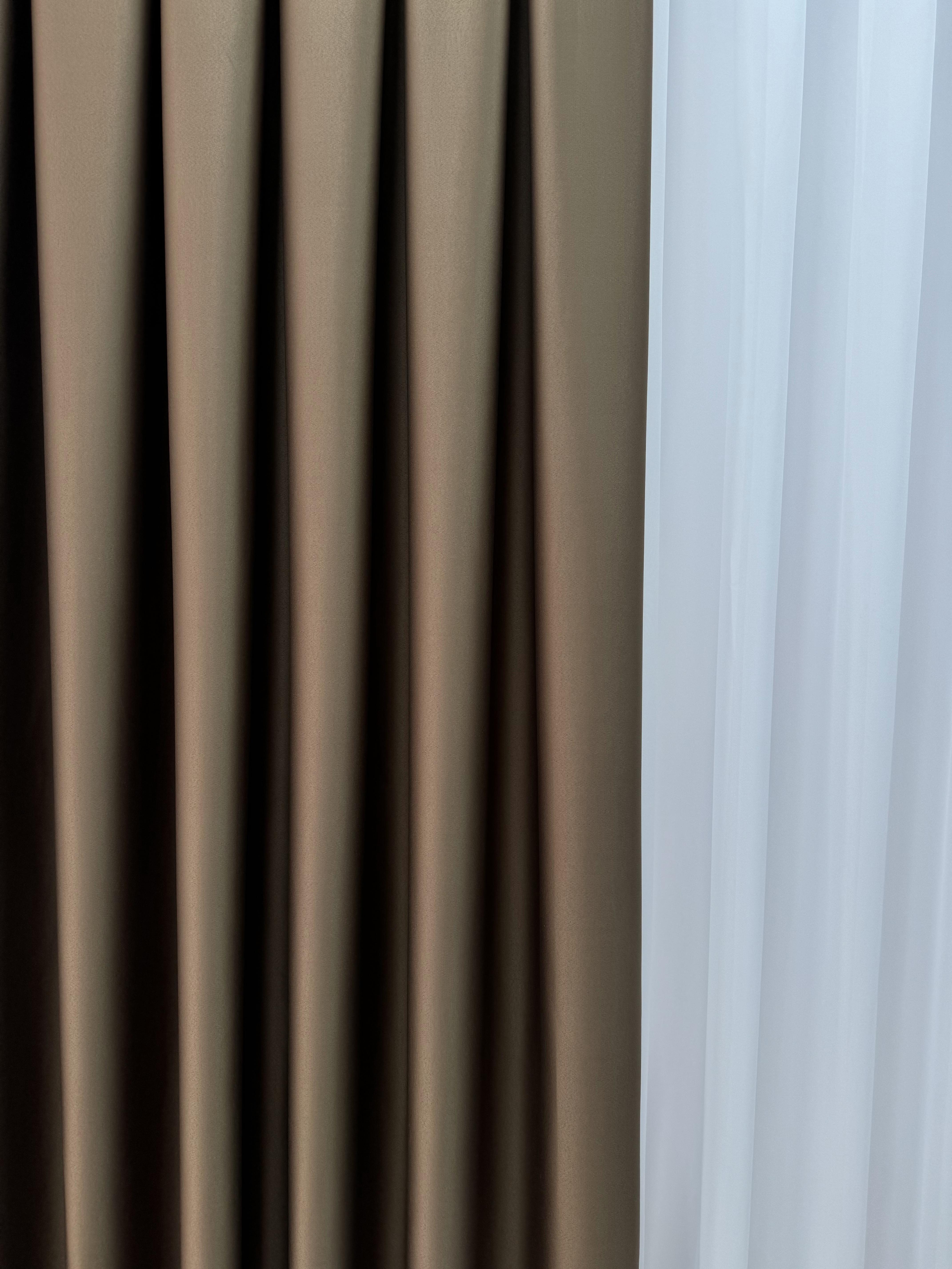 Штора блекаут на тесьме 6 см 300х260 см Коричневый (11909416) - фото 7