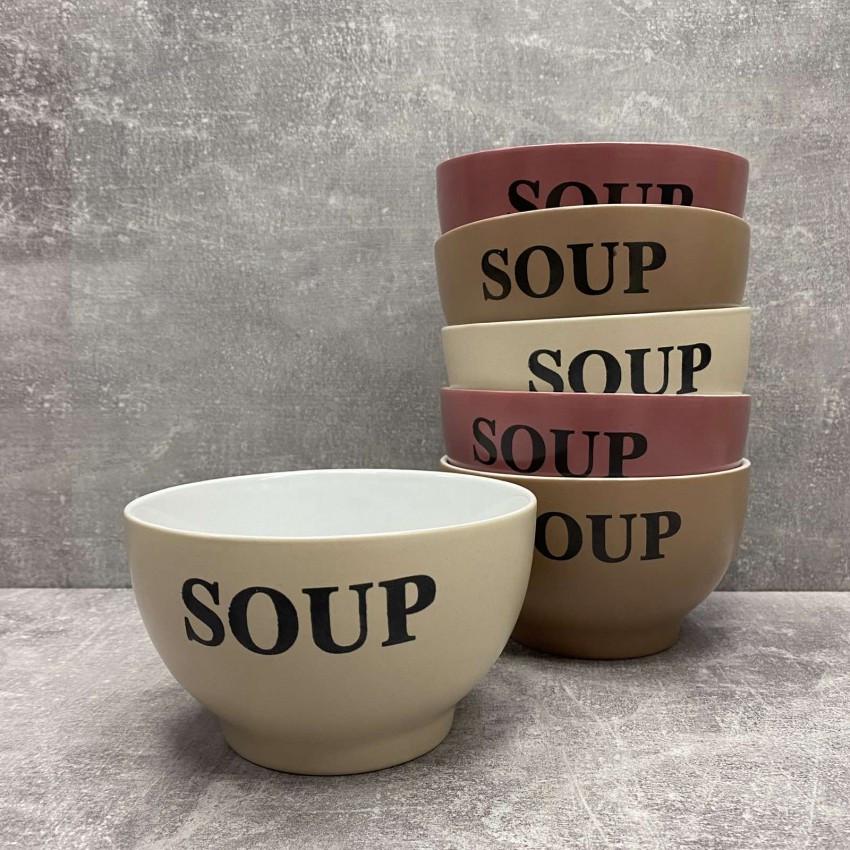 Набір бульйонниць керамічних Interos 20237 650 мл 6 шт. (1788993056) - фото 1