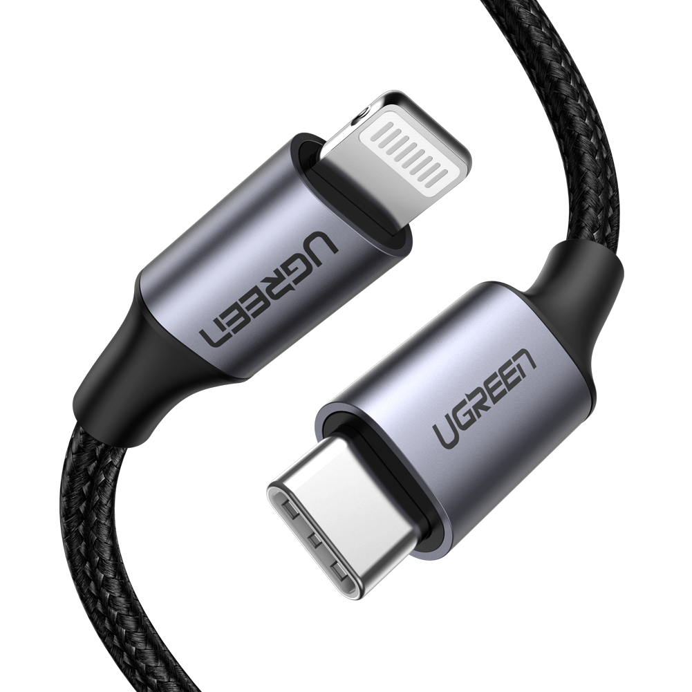 Кабель зарядний Ugreen MFi сертифікований USB-C to lightning 1 м Black (60759)