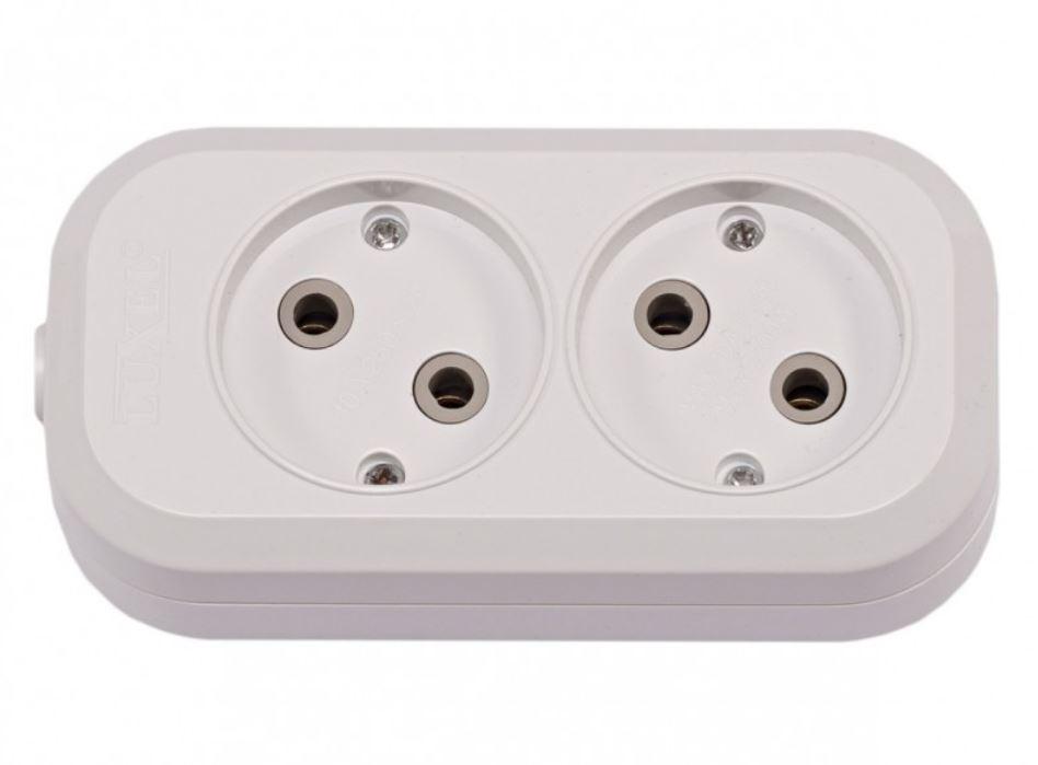 Колодка Luxel 2 розетки без заземления (7101)