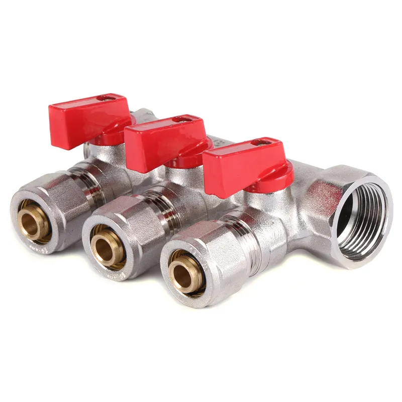 Коллектор KOER KR.1125-3 с шаровыми кранами и фитингом 3/4" 3 Ways (KR2836)