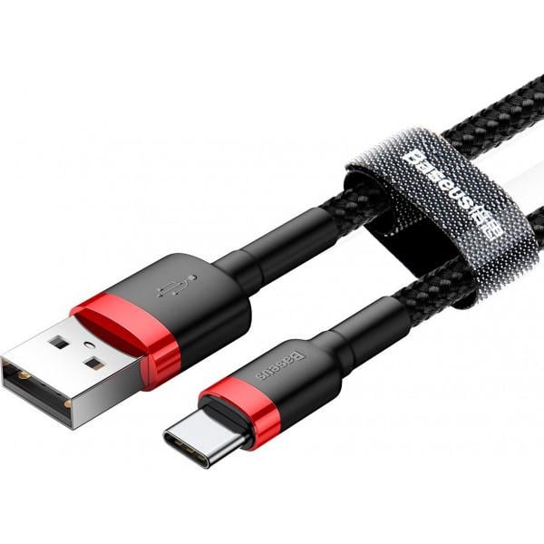 Кабель Baseus Cafule USB Type-C 2м Red/Вlack (CATKLF-C91)