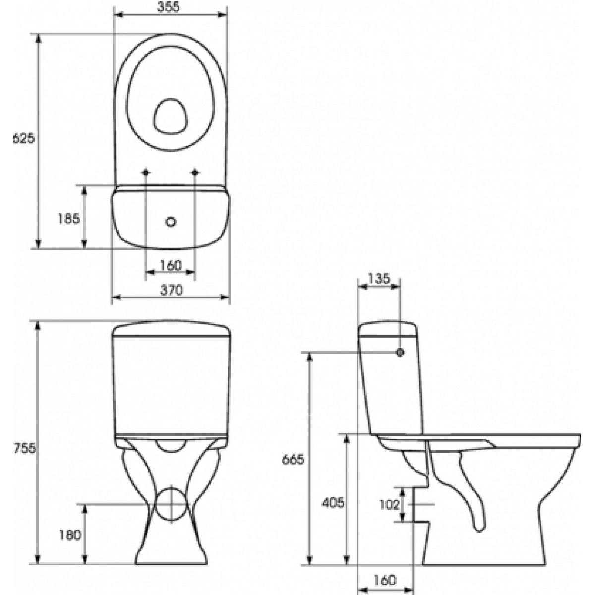 Унітаз-компакт Cersanit Merida MR011 3/6 нижній горизонтальний із сидінням поліпропілен антибактеріальний - фото 2