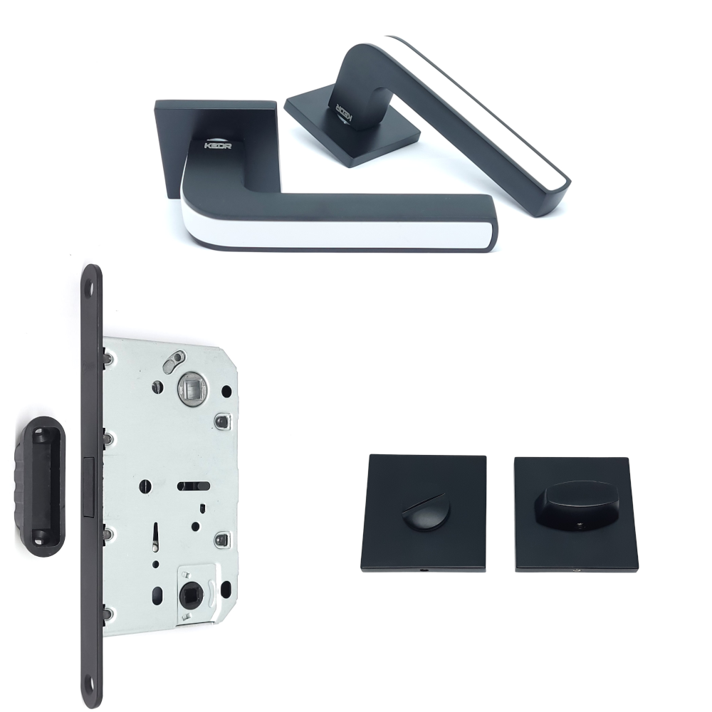 Комплект магнітного замка на міжкімнатні двері під WC Kedr Magnet 21.830MBP/M410B/2108MBP без завіс Black Matt (24576133) Комплект магнітного замка на міжкімнатні двері під WC Kedr Magnet 21.830MBP/M410B/2108MBP без завіс Black Matt (24576133)