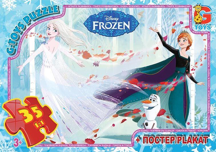 Пазл G Toys Frozen 35 элементов с постером в коробке (111665)