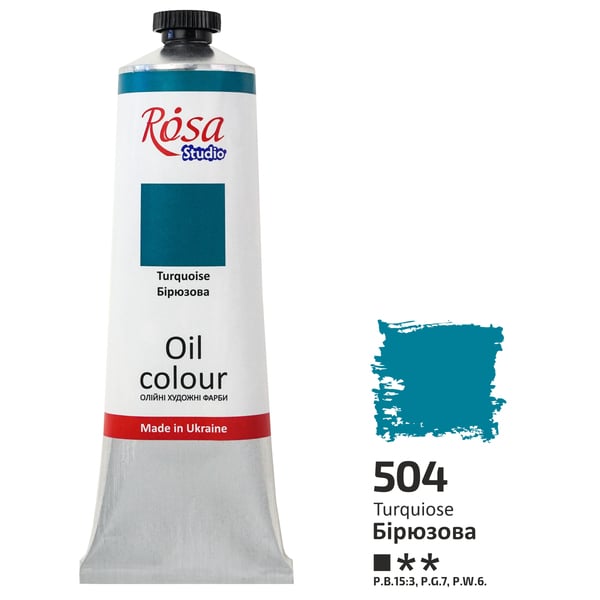 Масляная краска ROSA Studio 504 100 мл Бирюзовый (328504) - фото 1