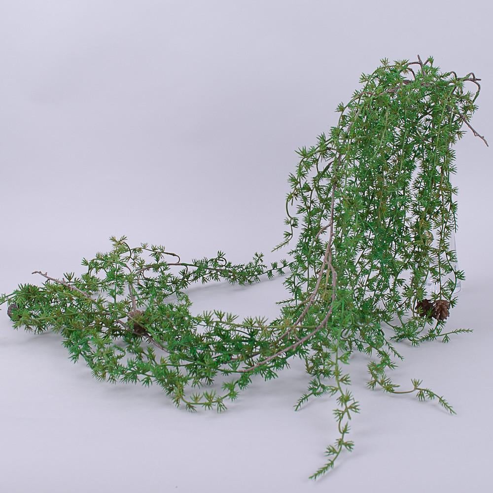 Искусственные цветы Ветка кипариса свисающая с шишками гигант (3850)