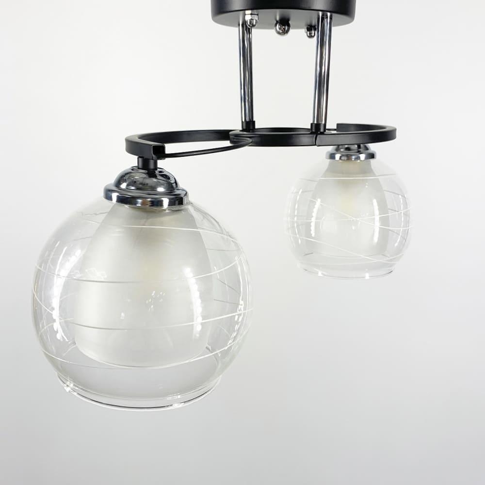 Люстра стельова Light House LNF-17523/2С BK з подвійним плафоном Чорний