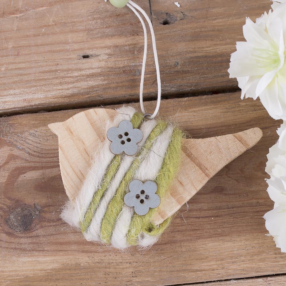 Подвесные игрушки Птичка из дерева с фетром (1929-3)