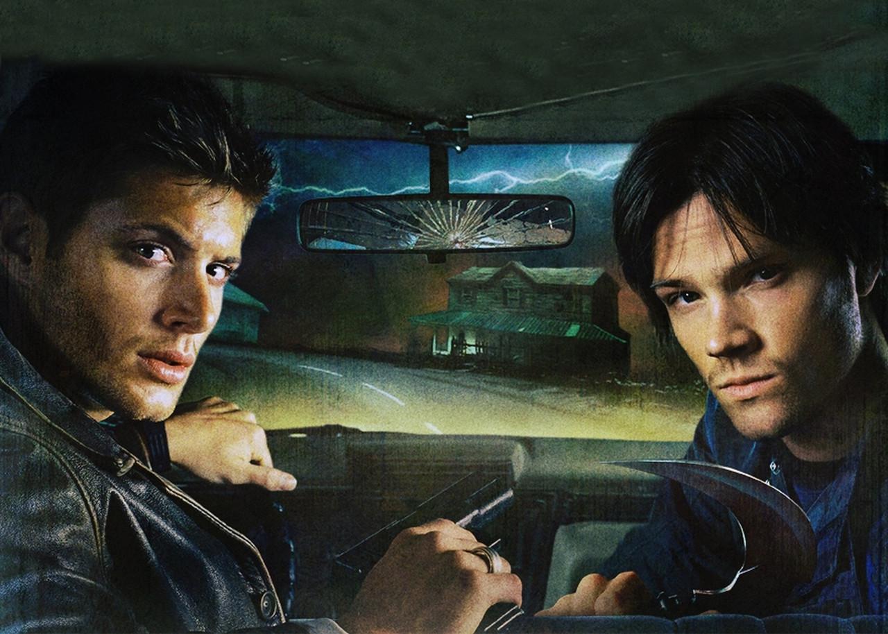 Картина постер Gee! Supernatural Сверхъестественное в машине 60х40 см SP 09.015
