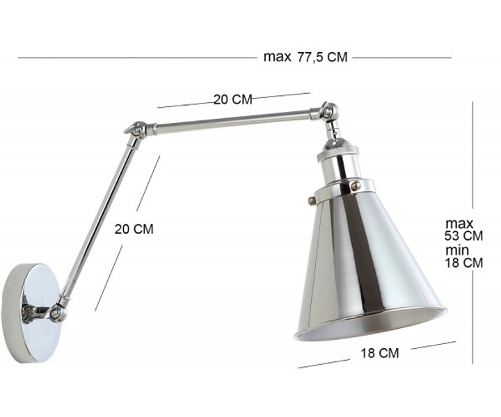 Настінний світильник Jonatan без вимикача Chrome (WL-0002020 M/CHROME б/в) - фото 3 Настінний світильник Jonatan без вимикача Chrome (WL-0002020 M/CHROME б/в) - фото 3