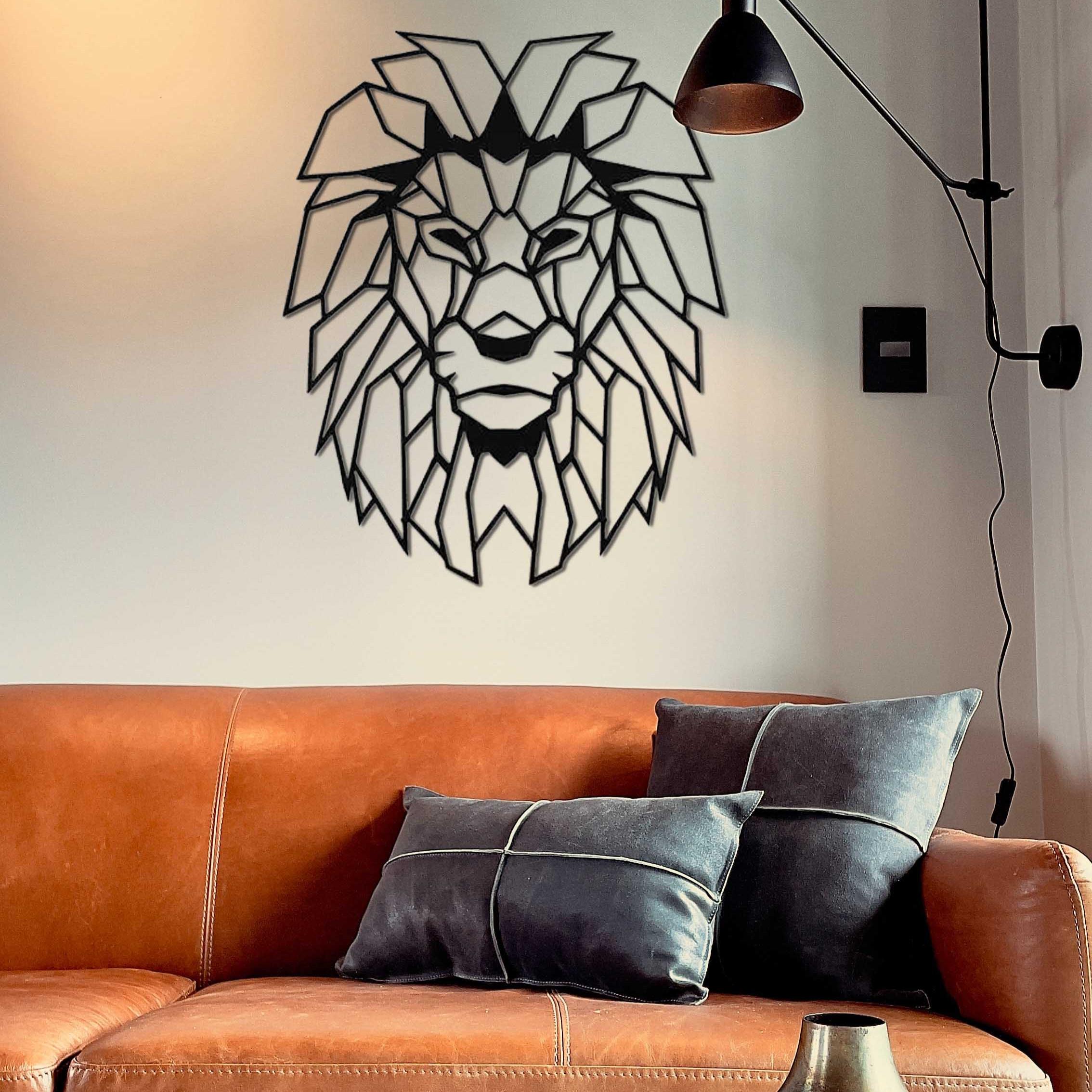 Декоративне панно Лев 60х48 см Чорний (00581-чор-60)