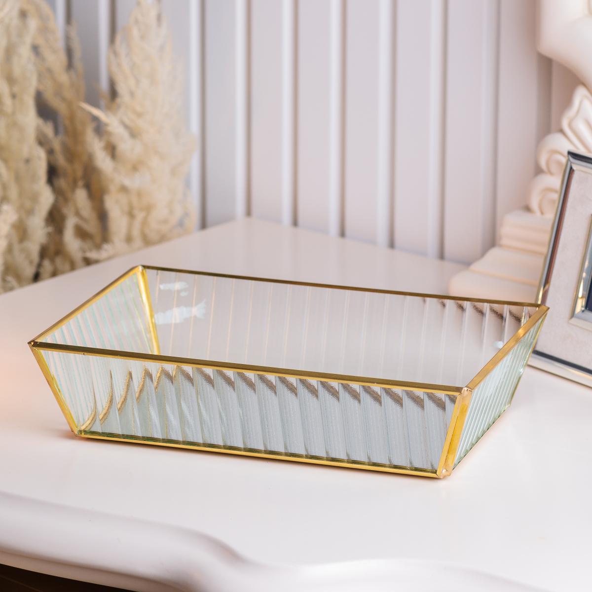 Піднос декоративний для косметики та прикрас із дзеркальною основою 25х16,5 см (HP420) - фото 2 Піднос декоративний для косметики та прикрас із дзеркальною основою 25х16,5 см (HP420) - фото 2