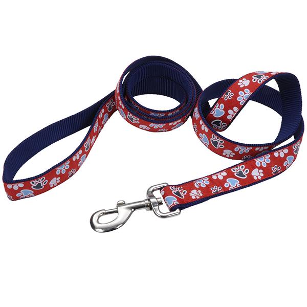 Повідець для собак Coastal Pet Attire Ribbon з лапками 2,5 см 1,8 м Червоний (76484619793)