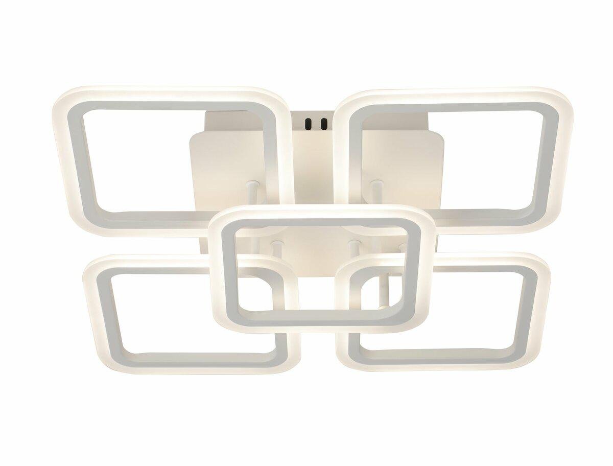 Стельова LED люстра Valeso 110W з пультом з квадратними плафонами 3000K-6500 K IP20 G WT 110W Білий (2929/4+1)