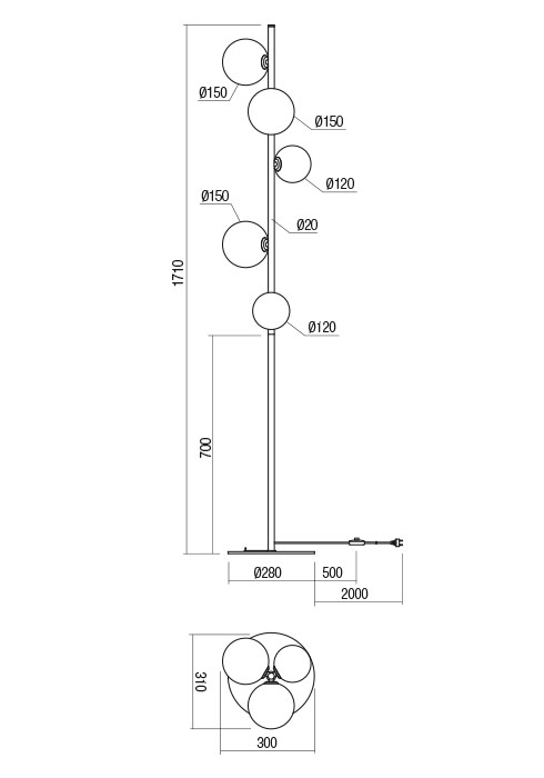 Торшер RedoROY LAMP 5X10W G9 IP20 4.1.1 Matt Brass/Gold/Coffee (01-2785) - фото 2 Торшер RedoROY LAMP 5X10W G9 IP20 4.1.1 Matt Brass/Gold/Coffee (01-2785) - фото 2