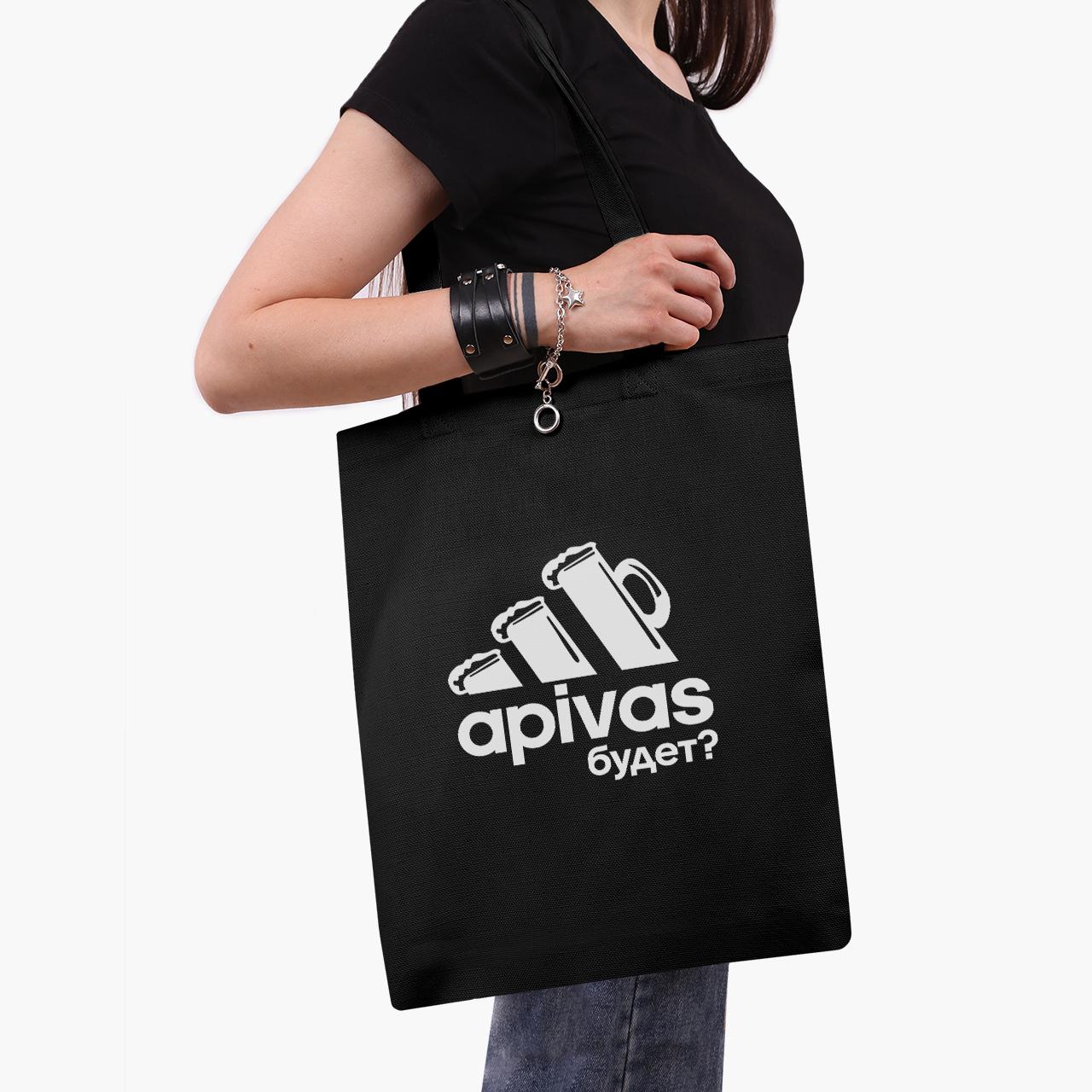 Эко сумка шоппер Apivas 41х35 см Черный (9227-1986-BK) Эко сумка шоппер Apivas 41х35 см Черный (9227-1986-BK)