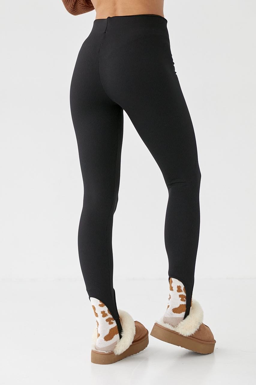 Лосины теплые со штрипками M Черный (9540646) - фото 2