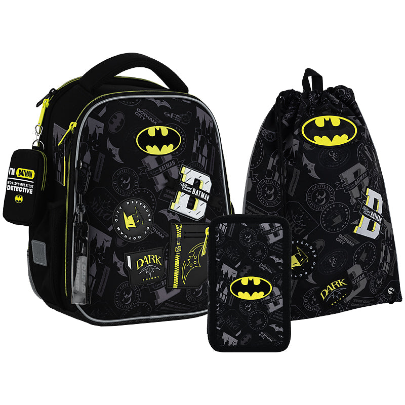 Школьный набор KITE Education DC Batman SET_DC25-555S рюкзак/пенал/сумка (4063276262653)