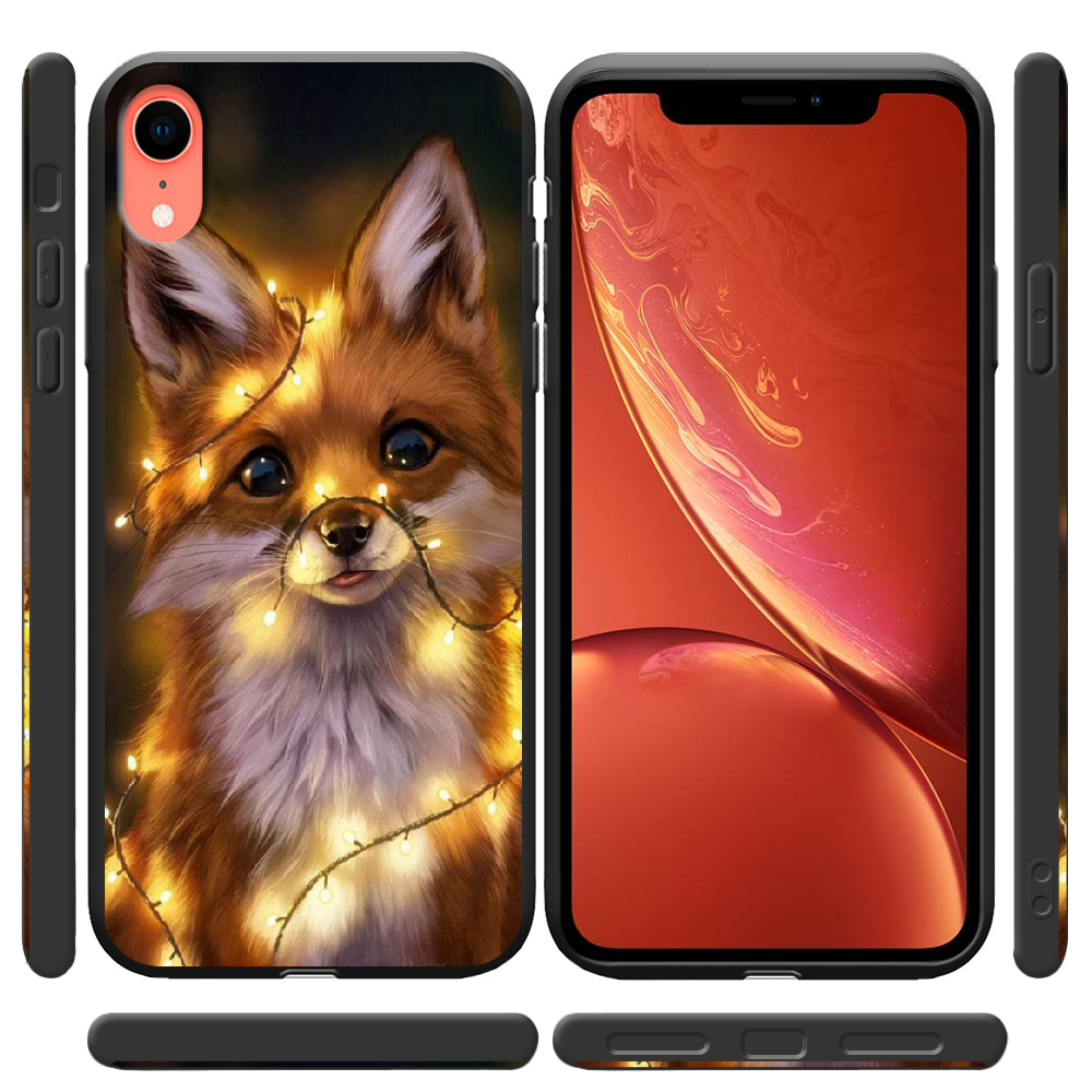 Чехол Boxface iPhone XR Рождественская лиса Черный силикон (35417-up2399-38739) - фото 2