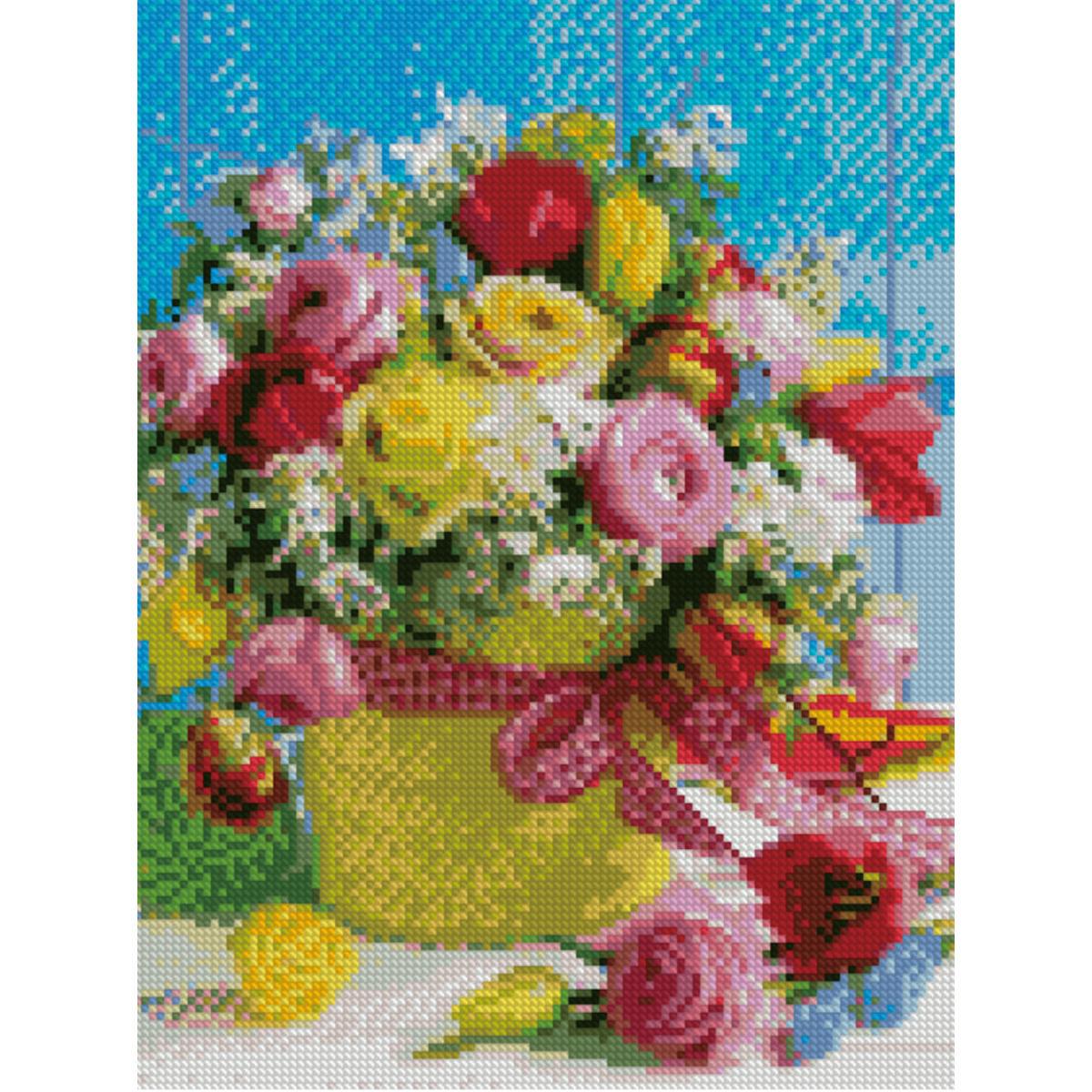 Алмазная мозаика Strateg Букет с лентой 30х40 см (Str-HX236)