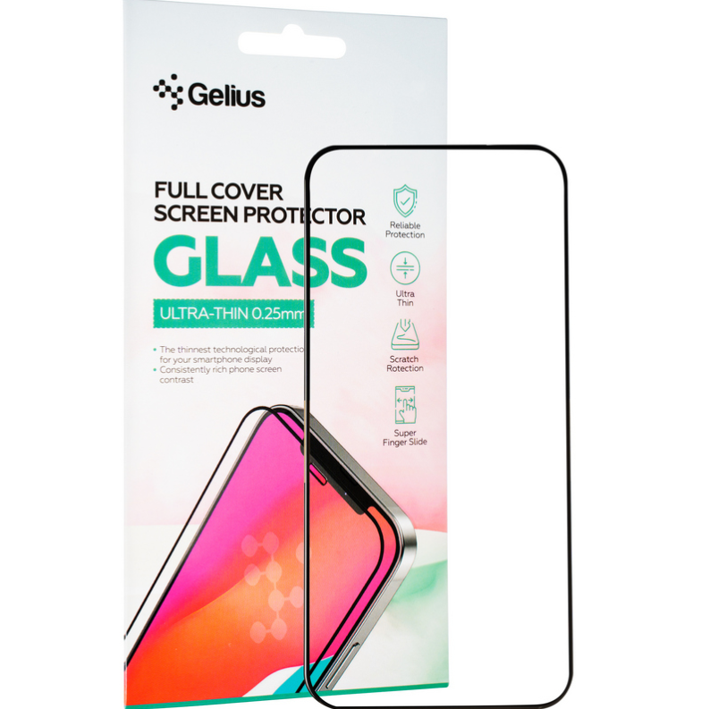 Захисне скло Gelius Full Cover Ultra-Thin 0.25mm для iPhone 15 Pro Max Black