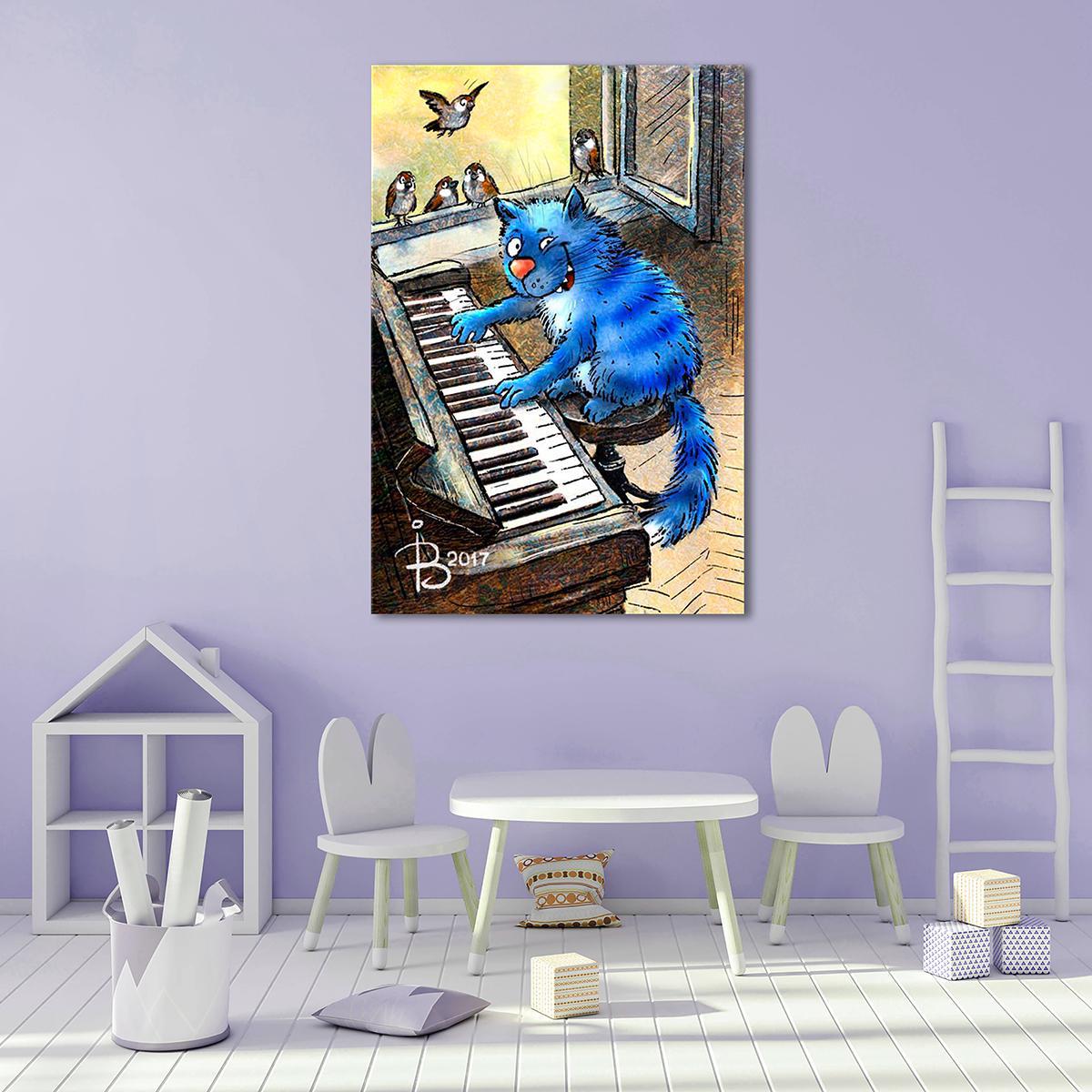 Модульная картина Игра на фортепиано 1 модуль 30х45 см (_rinaz_20172224015)