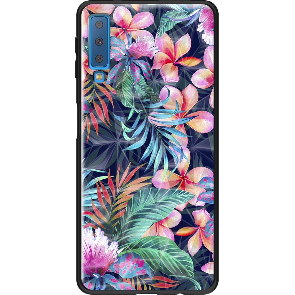 Чехол Boxface Samsung A750 Galaxy A7 2018 flowers in the tropics Черный силикон с призмой (35481-up1971-37864)
