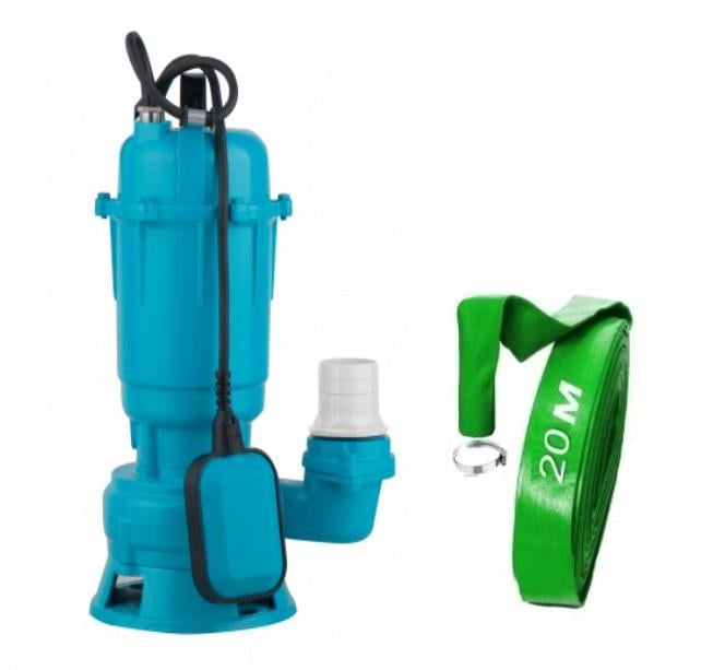 Насос фекальный N.E.K.WQD Р 233 AL для грязной воды/фекалий/сливных ям с поплавком шланг 20 м (30475039)