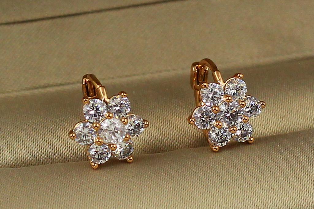 Серьги Xuping Jewelry нежный цветок 1,2 см Золотистый (1934069553)