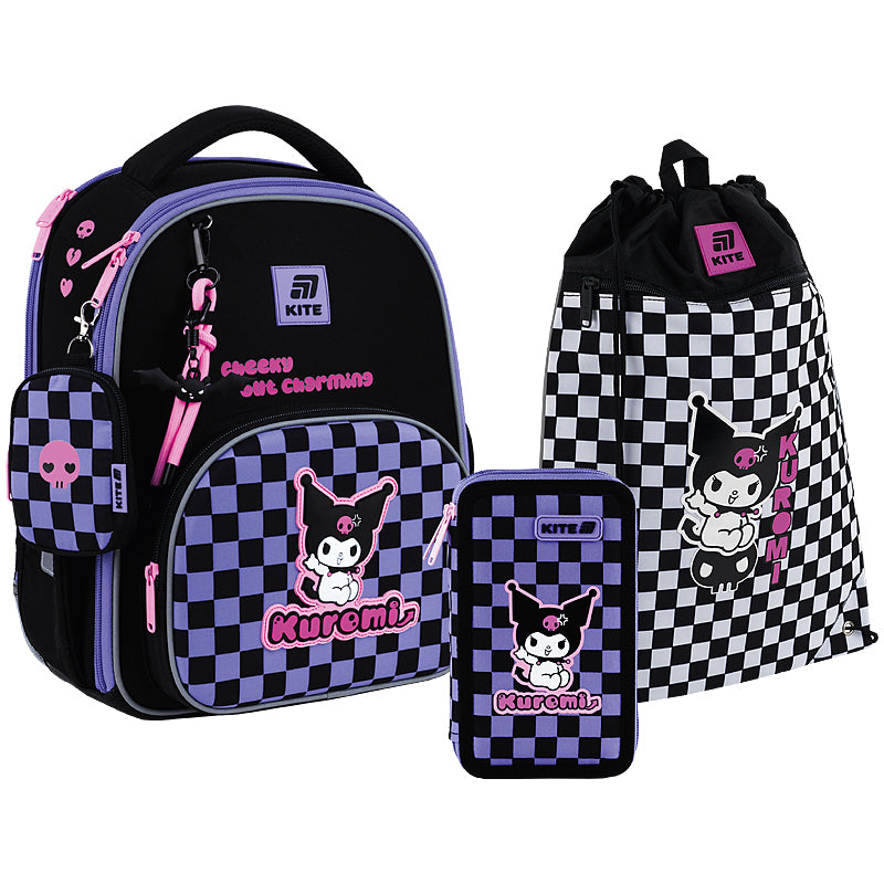 Школьный набор KITE Education Kuromi SET_HK25-556M рюкзак/пенал/сумка (4063276262783)