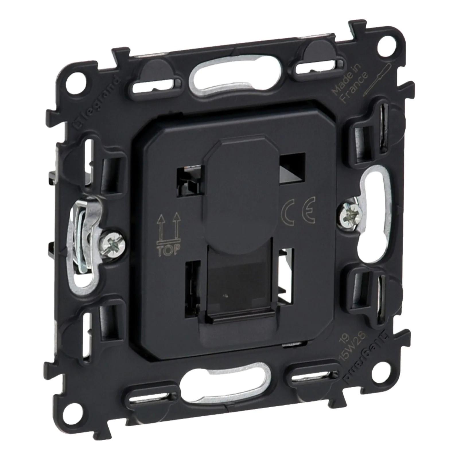 Розетка информационная Legrand Valena In'Matic RJ-45 cat.6 STP внутренний монтаж Черный (753046)