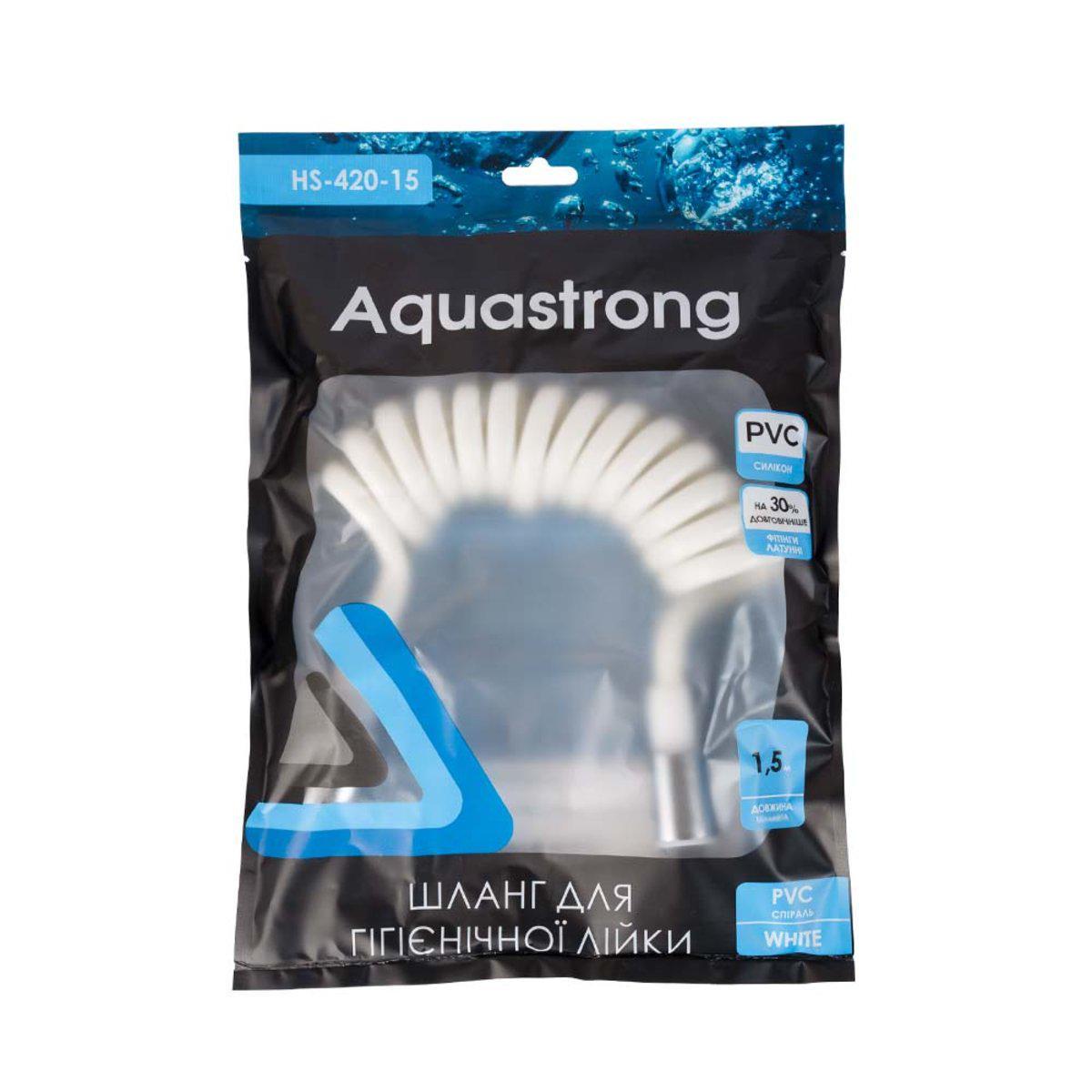 Шланг для гигиенической лейки Aquastrong Nylon спираль 1,5 м Белый (HS-420-15) - фото 2 Шланг для гигиенической лейки Aquastrong Nylon спираль 1,5 м Белый (HS-420-15) - фото 2