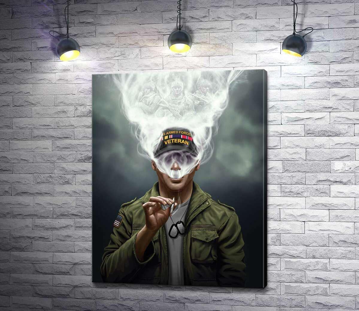 Картина ArtPoster Ветеран в сигаретному диму спогадів 77x100 см Модуль №1 (003928)