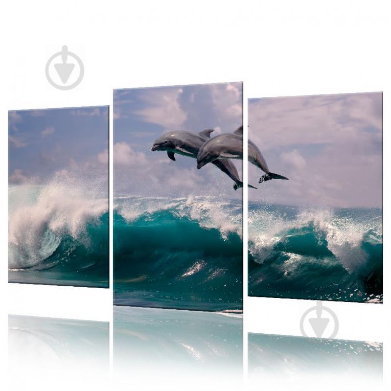Модульная картина Дельфины ADJ0027 размер 70 х 105 см