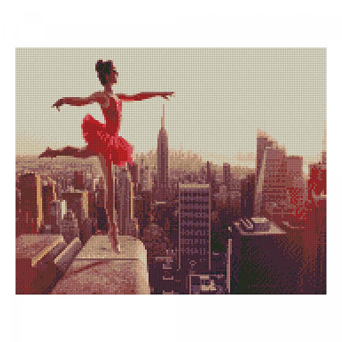 Алмазная картина Strateg Балет на краю небоскреба 40х50 см (FA13150-mt)