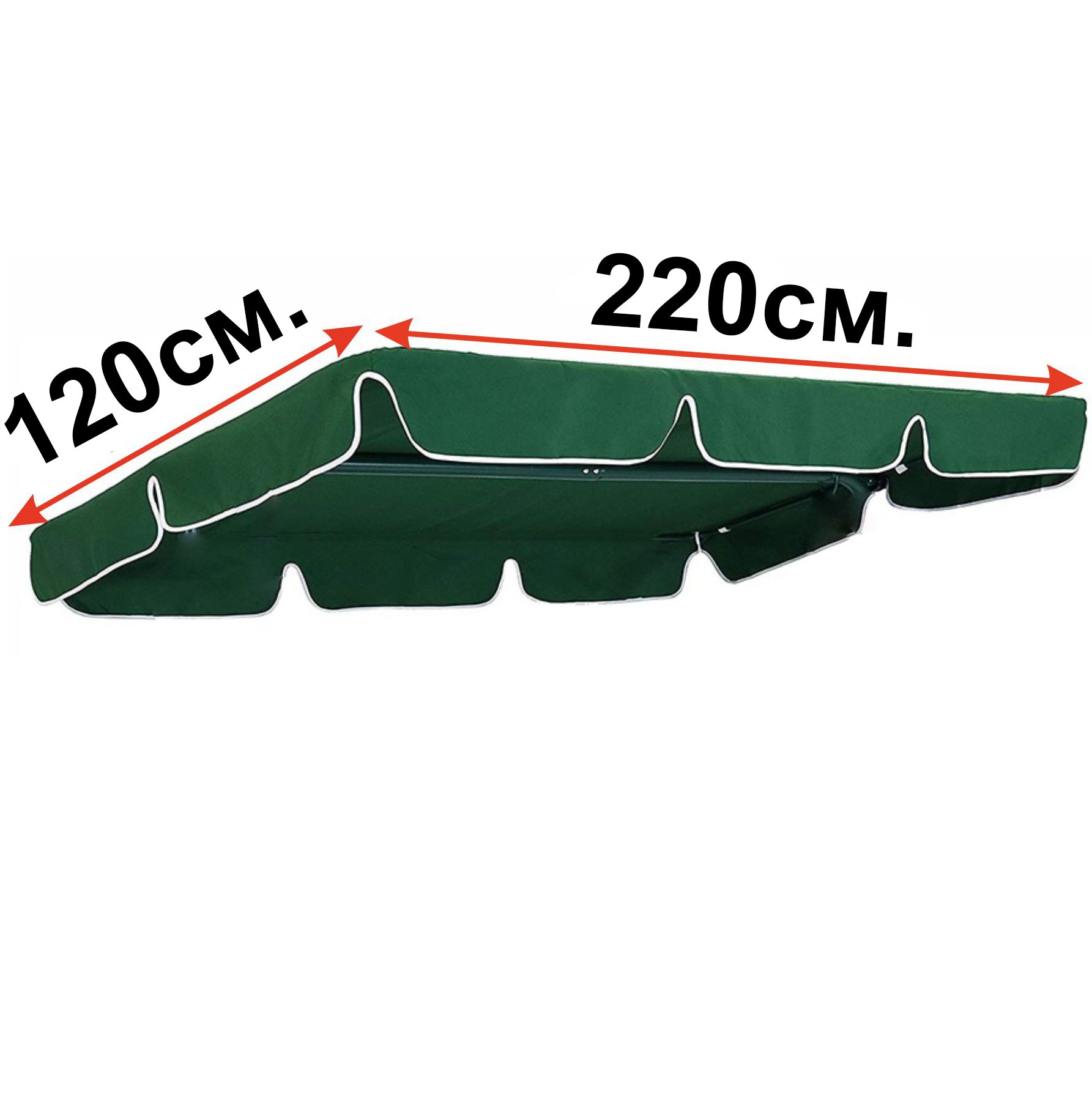 Тент-крыша на садовую качель 120х220 см Хаки (1854442) - фото 2