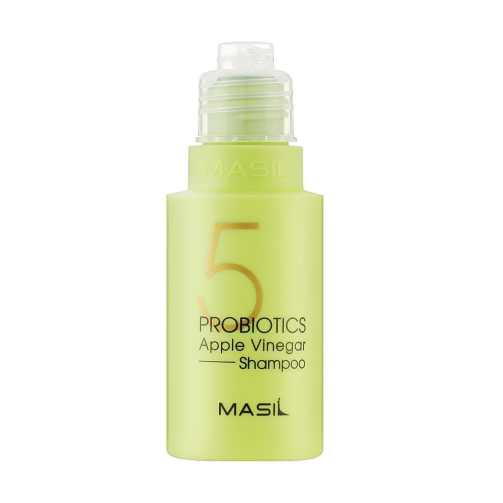 Шампунь безсульфатний м'який Masil 5 Probiotics Apple Vinegar Shampoo з пробіотиками та яблучним оцтом 50 мл (1728491272)