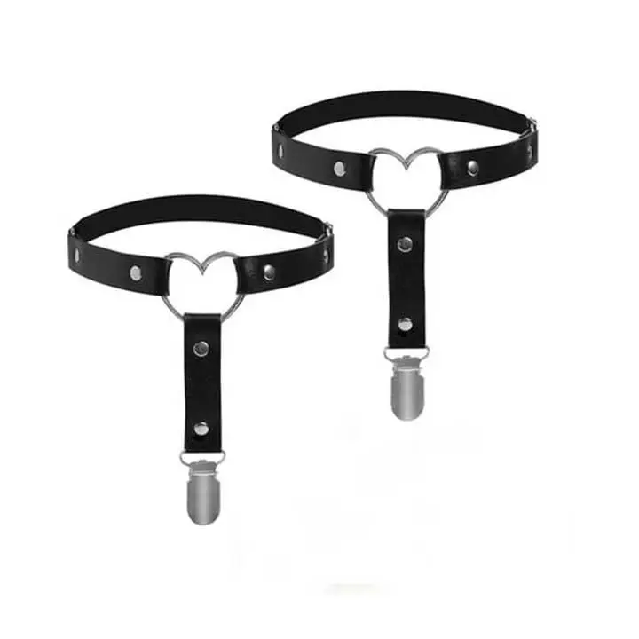 Гартер на 2 ноги с подвязками для чулок и сердечком 2 шт. XS/M Черный (T00001133)